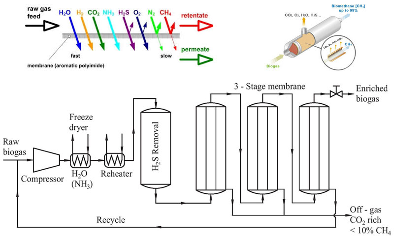 upgrade biomethane membrane